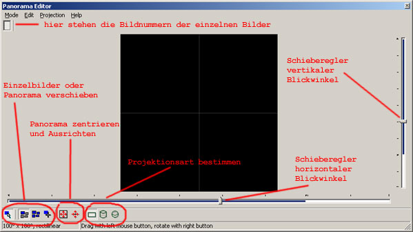 Das Panorama Editor-Fenster